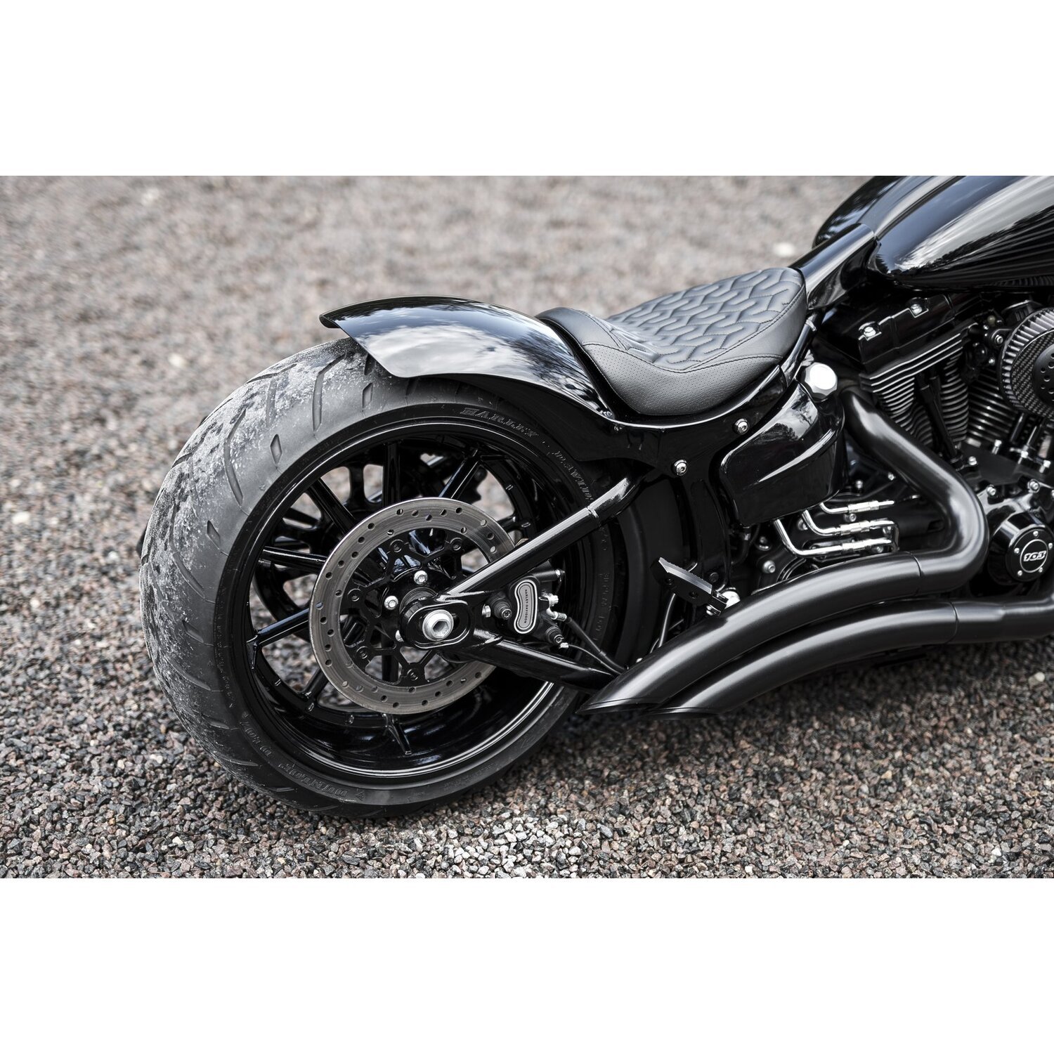 Killer Custom solo seat rear fender "Short Oval", Unpainted, Gloss