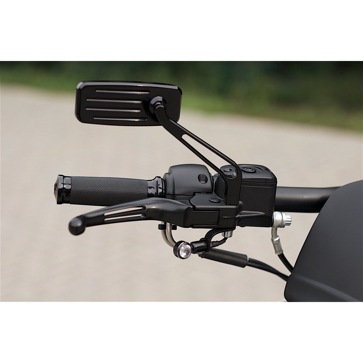 Killer Custom, front turn signal relocation kit 8mm, Black, Gloss