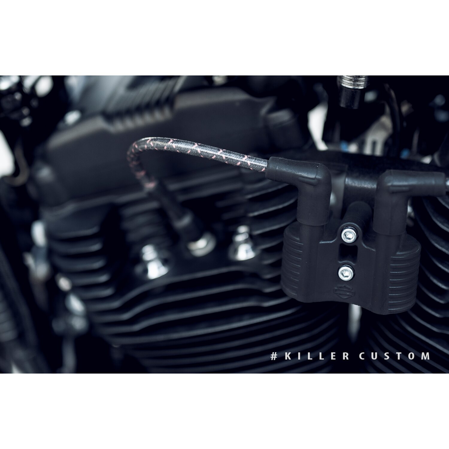 Killer Custom, coil and ignition switch relocation kit, Black, Matte