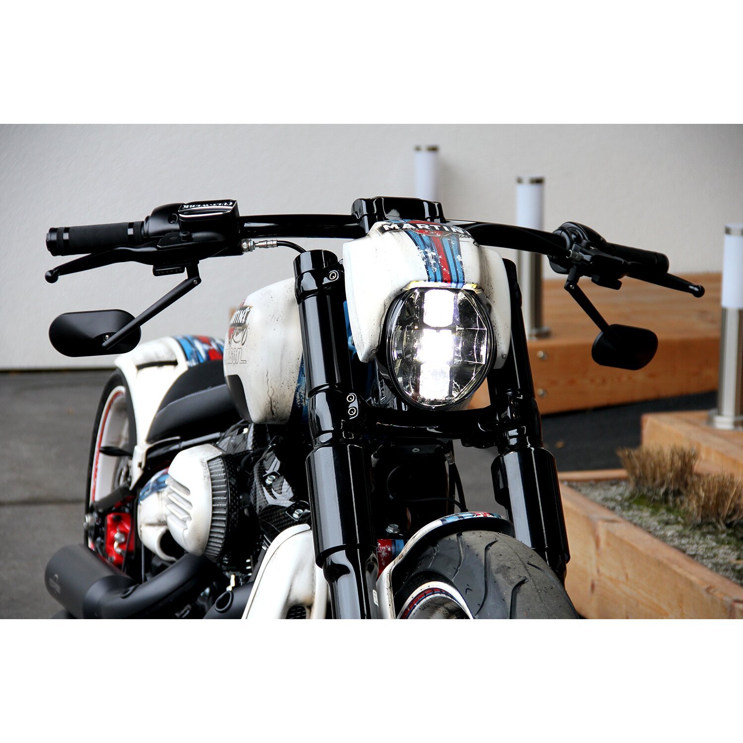 Cult-Werk, FXBR headlamp mask 'V-Rod style, Black, Gloss