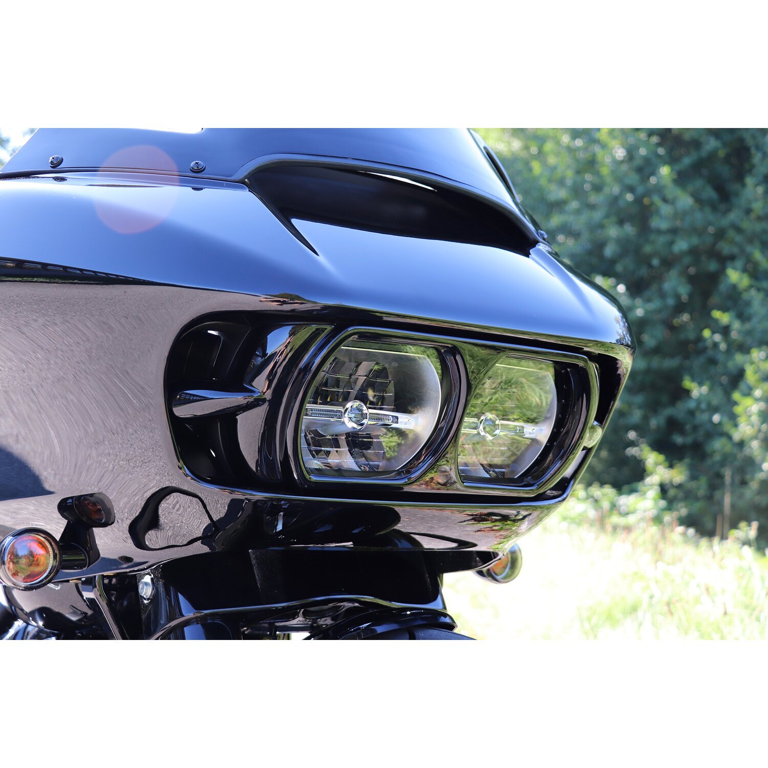 Cult-Werk, FLTR headlamp trim 'Bad Look, Black, Matte