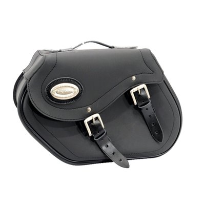 Capacity 22.4 liter per bag. Dimensions 43cm long x 29cm high x18cm deep. Bags are made of Iparex, a strong synthetic leather look material which has superior strength, is waterproof and maintenance-free. Comes with genuine leather finishing. LongRide saddlebags only without mounting brackets. Designed to be used with model specific or universal 'Click & Lock' LongRide saddlebag brackets. 

Note: Model specific saddlebag brackets are required and sold separately. 
Note: Some models will require turn signals relocated to the rear of the fenders struts.