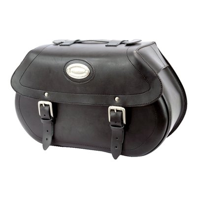 Capacity 23 liter per bag. Approx. dimensions 48cm long x 30cm high x16cm deep. Bags are made of genuine leather. LongRide saddlebags only without mounting brackets. Designed to be used with model specific or universal 'Click & Lock' LongRide saddlebag brackets. 

Note: Model specific saddlebag brackets are required and sold separately. 
Note: Some models will require turn signals relocated to the rear of the fenders struts.