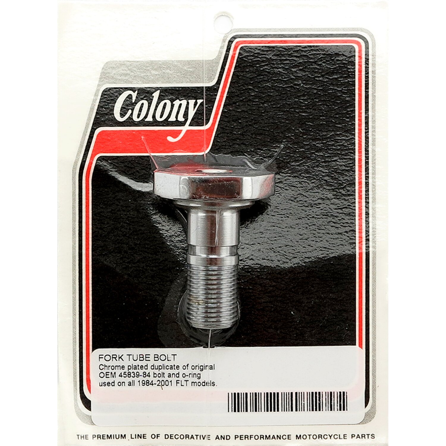 Colony, fork tube cap bolt, Chrome
