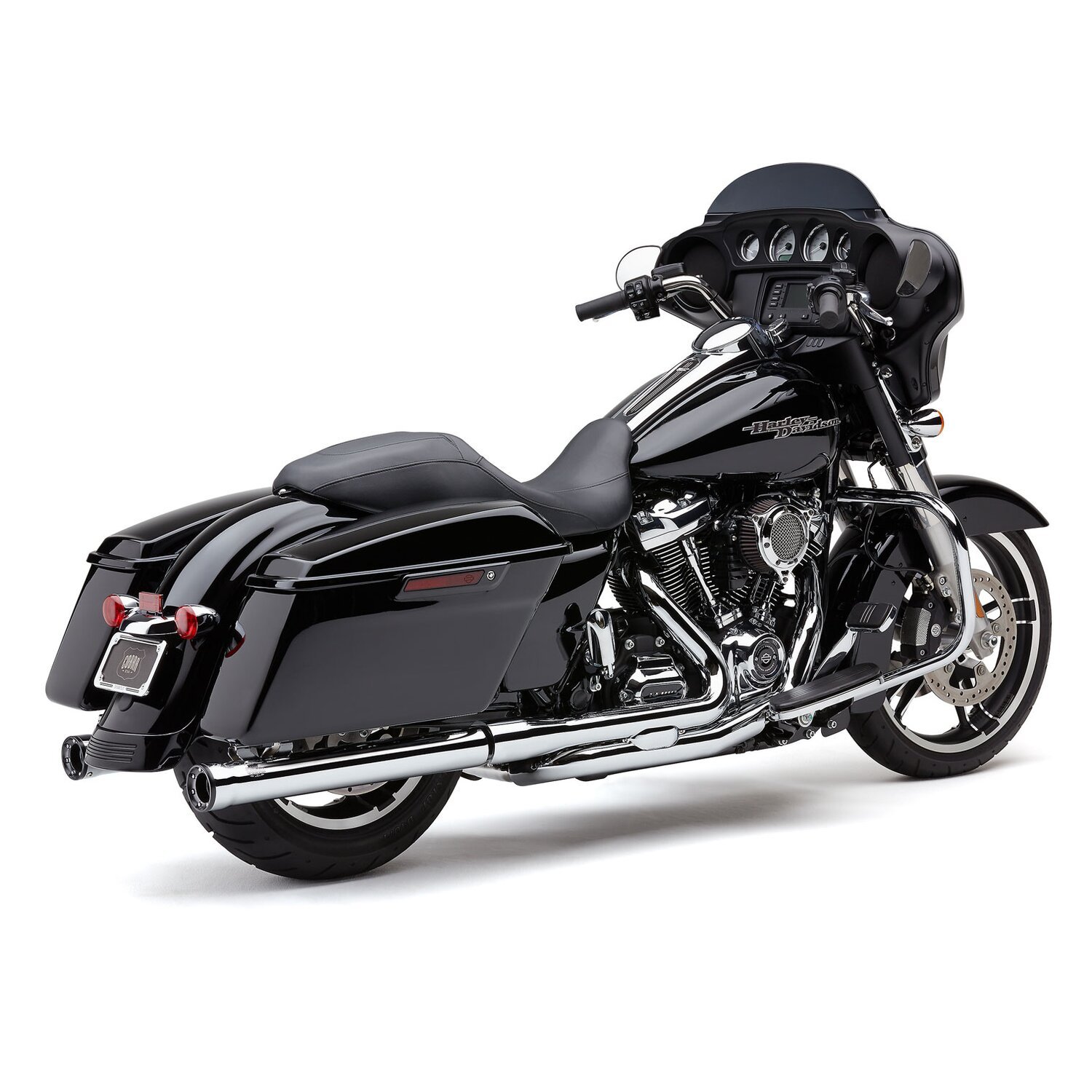 Cobra, 3" RPT Race Pro slip-on mufflers, Black, Chrome