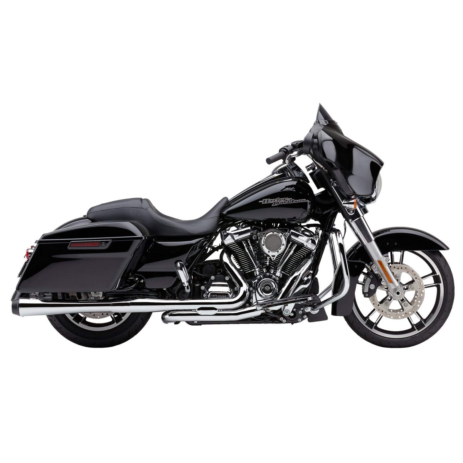 Cobra, El Diablo 4" slip-on mufflers, Black, Chrome