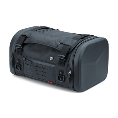 This is the classic roll bag taken to another level with best-in-class materials and a 21st-century design to meet the needs of 21st-century riders. Strap it to your trunk, luggage rack, sissy bar or passenger seat, the Steward protects your cargo and gets the job done without breaking sweat.
• Dimensions: 20" (50.8cm) wide x 11.5" (29.2cm) deep x 11.5" (29.2cm) high
• Cubic Inches: 2700 (44 liters)
• Convenient dual side access entry with wide opening for easy loading/unloading
• Built-in coat flap with adjustable G-Hook for quick and easy external storage
• Plush lined storage pocket on coat flap for cell phones, sunglasses or other items 
• Laser-cut low-profile MOLLE modular attachment options
• Integrated heavy-duty welded D-Rings, sissy bar and mounting straps to mount to additional bags, luggage racks or passenger seats