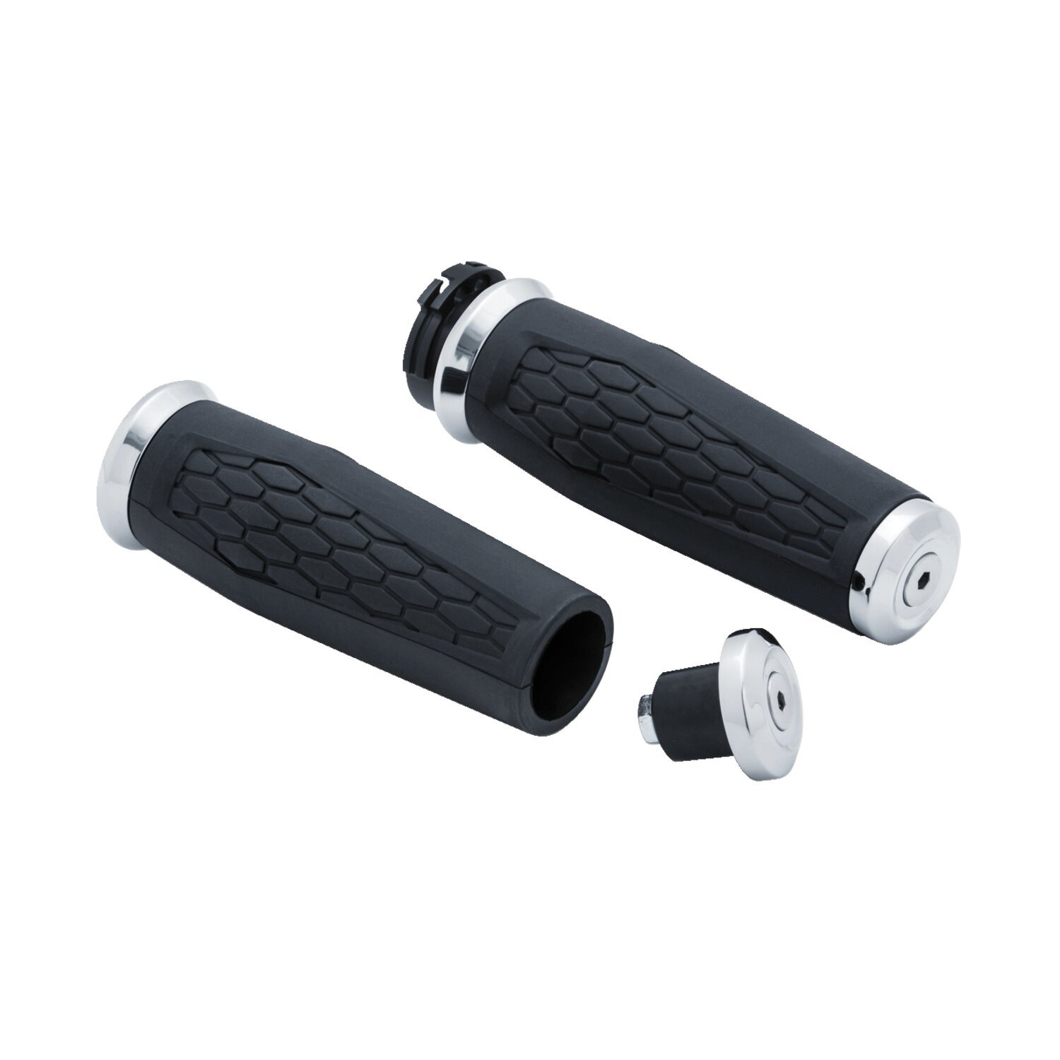 Kuryakyn, Hex grips, Silver, Chrome