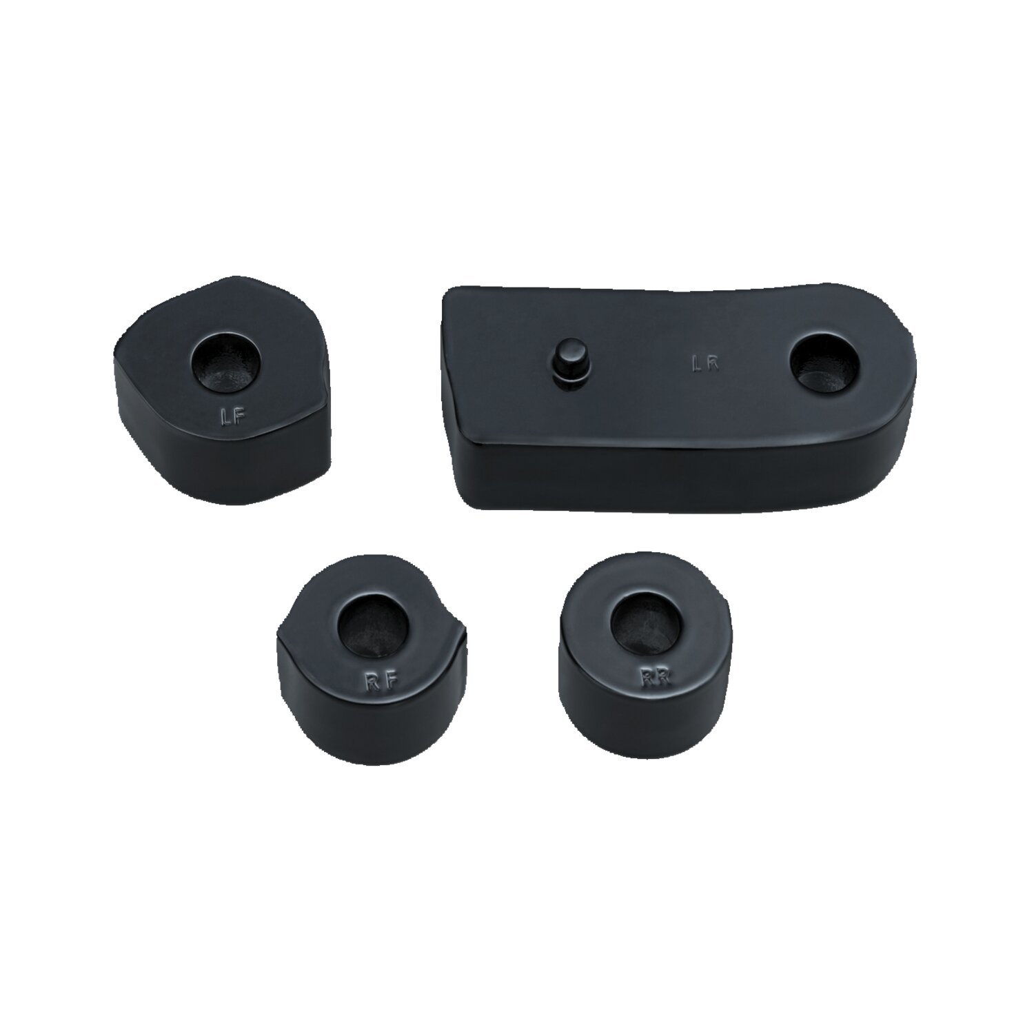 Kuryakyn, Rider floorboard offset spacer kit, Black, Gloss