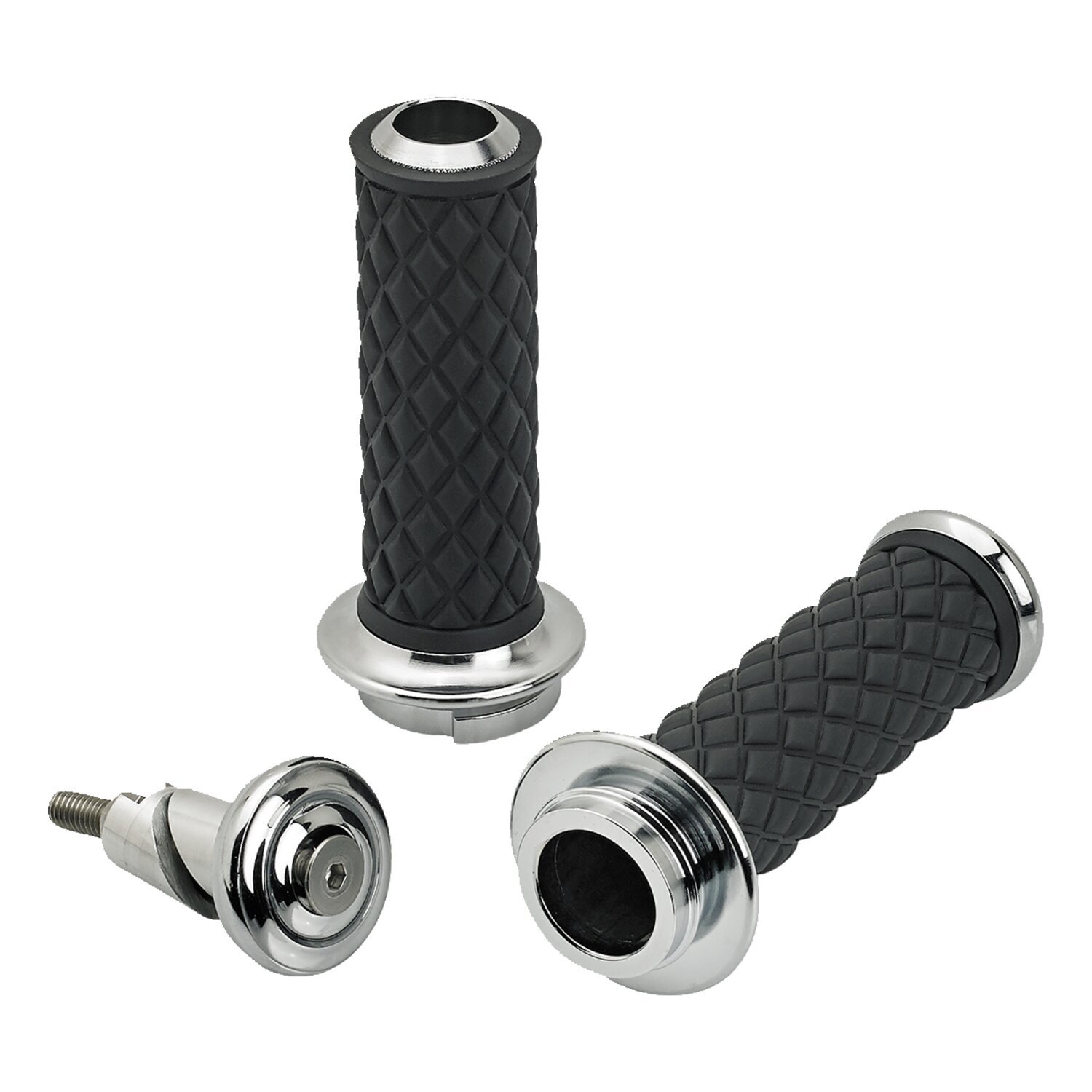 Biltwell, Alumicore grips, Black, Chrome