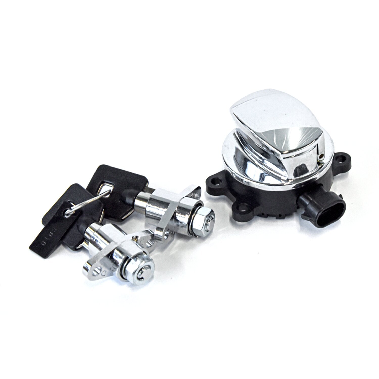 FLHR ignition switch & saddlebag lock kit, Chrome