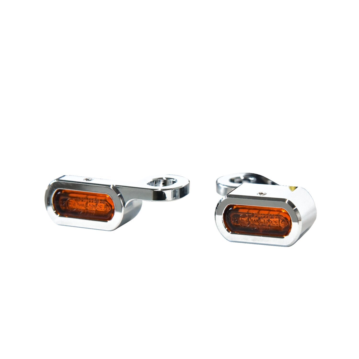 Fastline, below bar LED turn signal set, Yellow, Chrome
