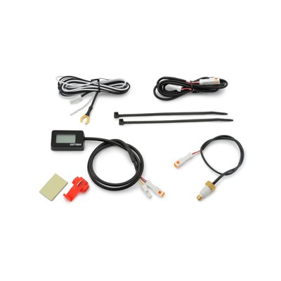 This universal gauge will allow you to monitor the temperature with digital precision. Temperature range -9°C to 150°C and comes with a white LED backlight that will start flashing red when temperature reaches 120°C. The gauge is IPX7 waterproof (30 minutes submerged in 1 meter of water) so extreme rain or bike washing will not be an issue. Installs with included adhesive tape. Complete with 1/8" NPT temperature sensor, wiring and wiring diagram. Gauge dimensions: 42mm wide x 25mm high x 10.8mm deep.