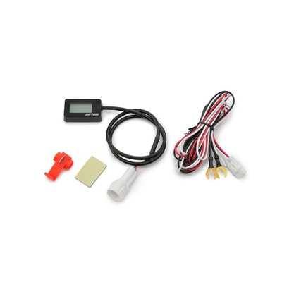 Allows you to monitor battery voltage and charging current and take action before problems arise. Measuring range 7.5 to 18 Volt. Comes with white backlight that will start flashing red when voltage drops below 12V. The gauge is IPX7 waterproof (30 minutes submerged in 1 meter of water) so extreme rain or bike washing will not be an issue. Installs with included adhesive tape. Complete with wiring and wiring diagram. Gauge dimensions: 37mm wide x 25mm high x 10.8mm deep.