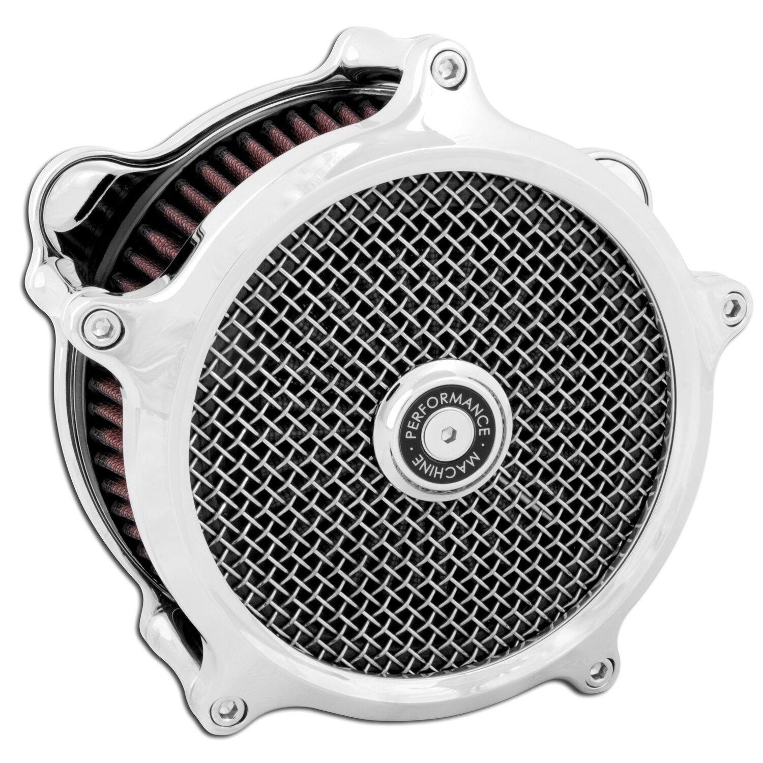 PM, 'Super gas interchange' air cleaner kit, Silver, Chrome