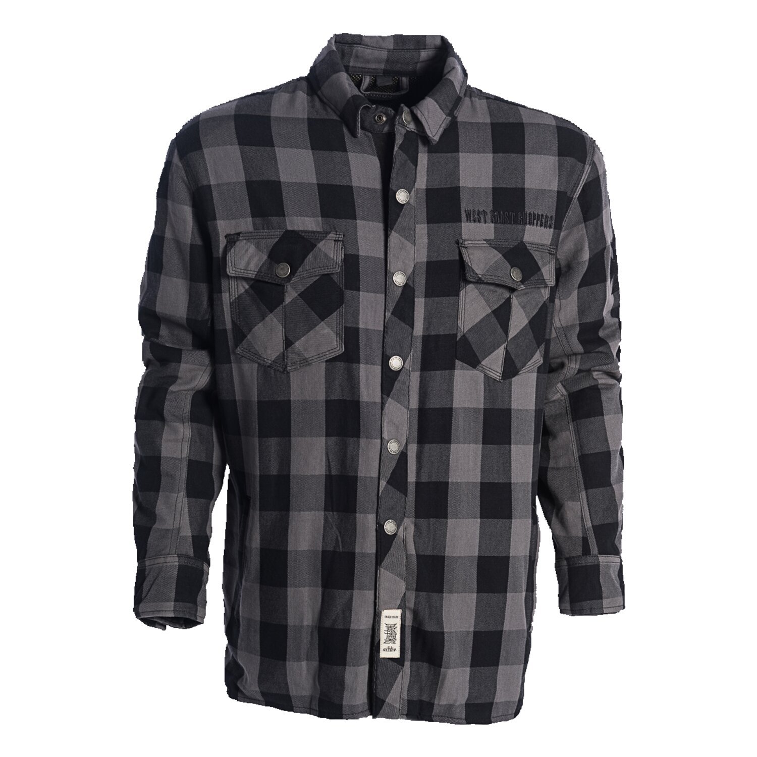 WCC Dominator riding flannel shirt grey/black CE appr, Gray, 3XL