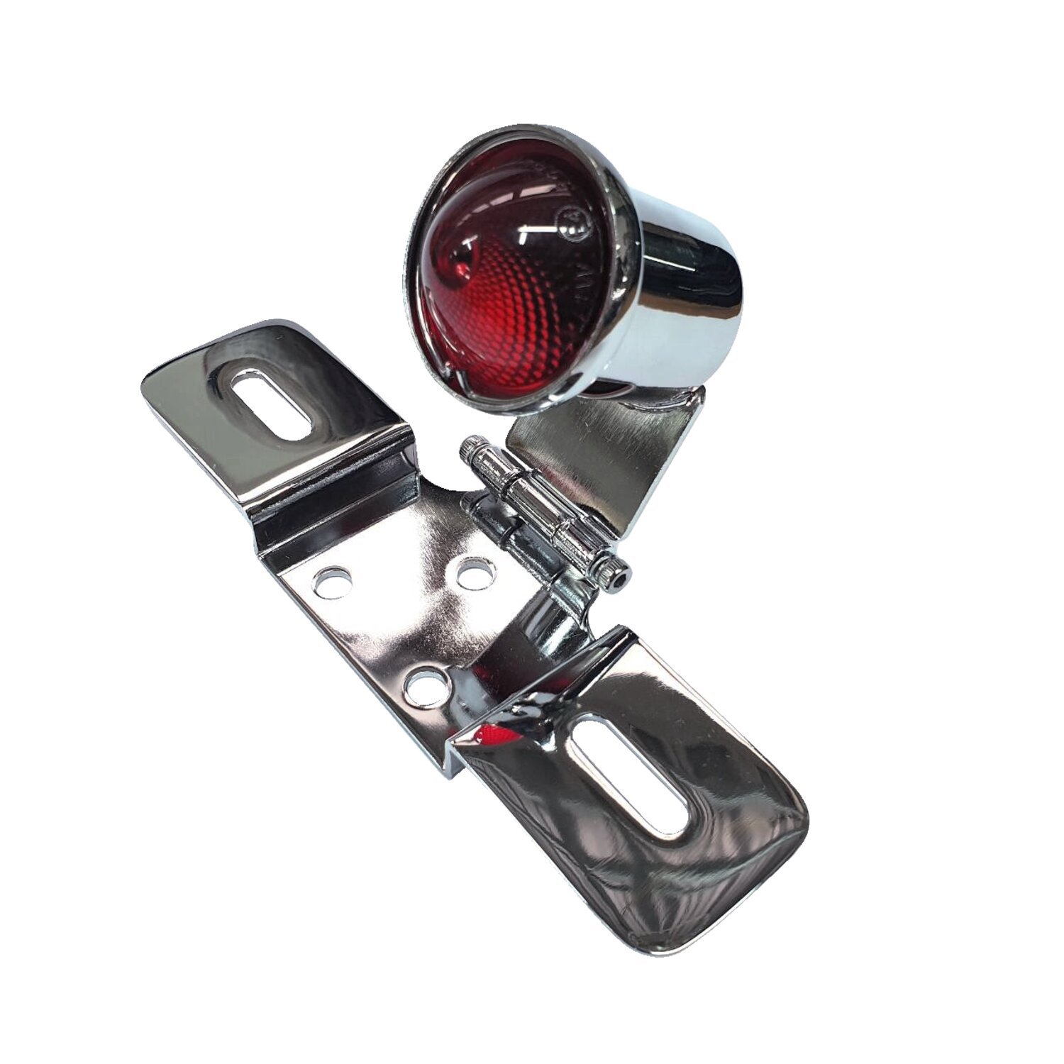 Old school LED taillight, type 6. Chrome. Red lens