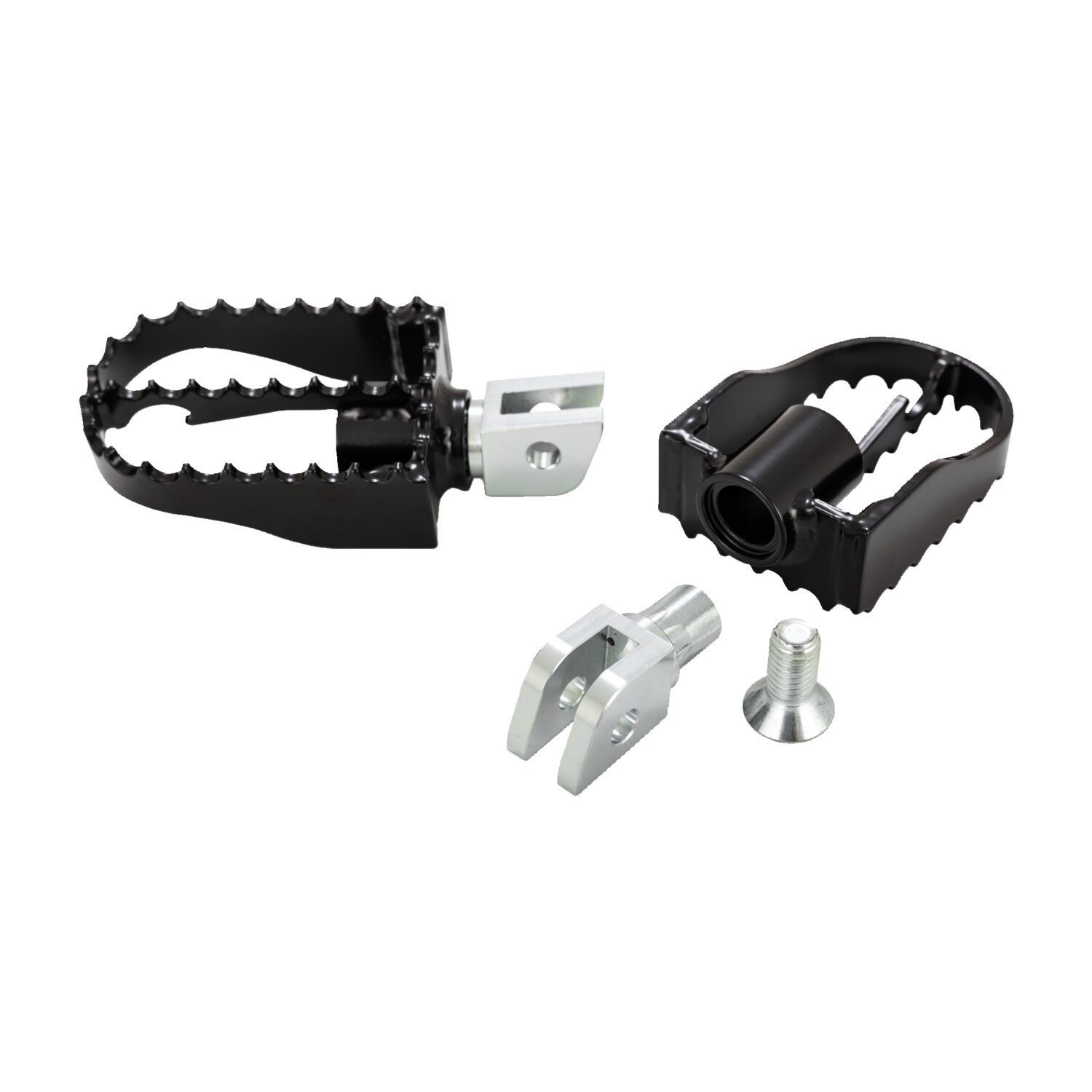Burly, MX style rider foot pegs, Black, Satin