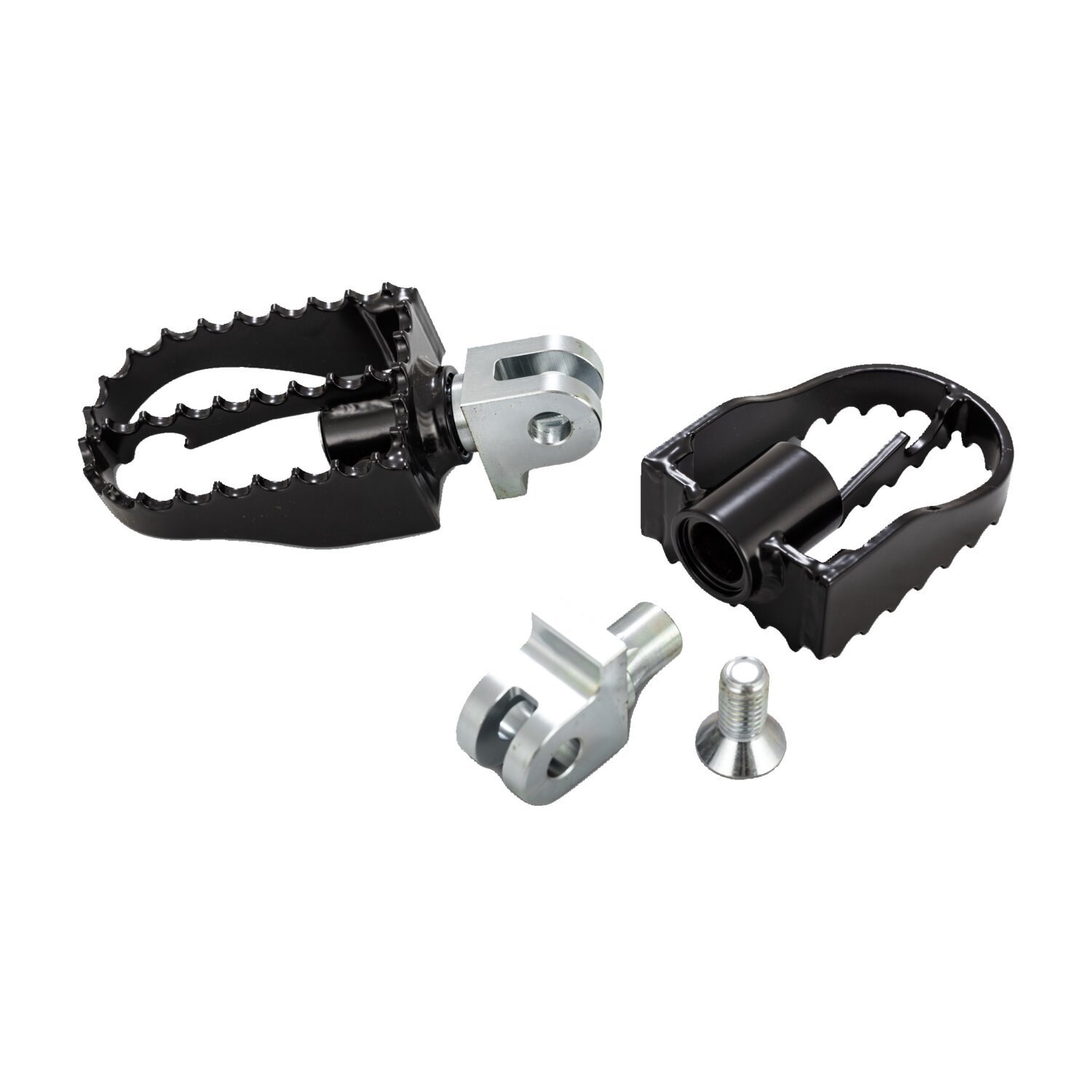 Burly MX style rider footpegs, Black, Satin
