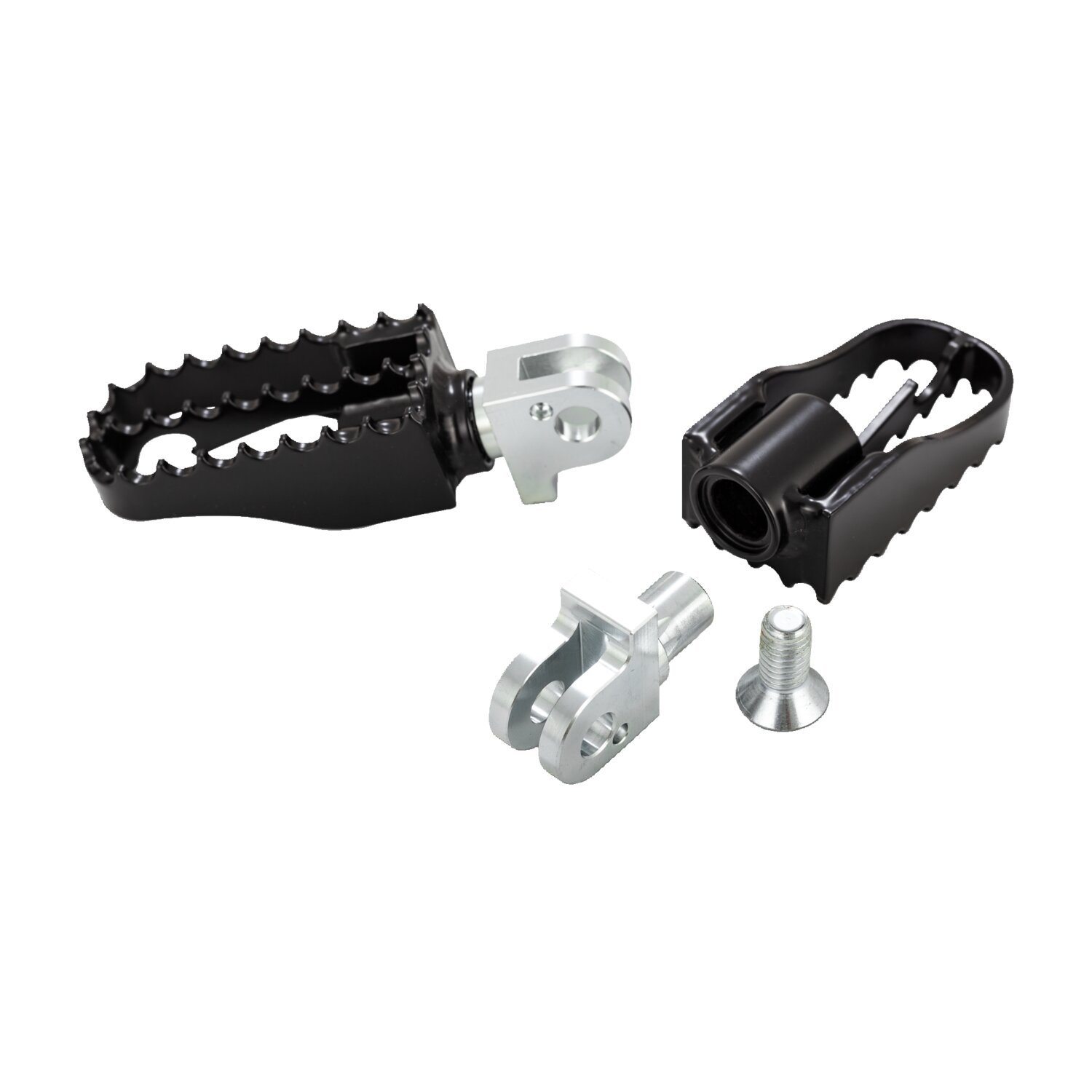 Burly MX style passenger footpegs, Black, Satin
