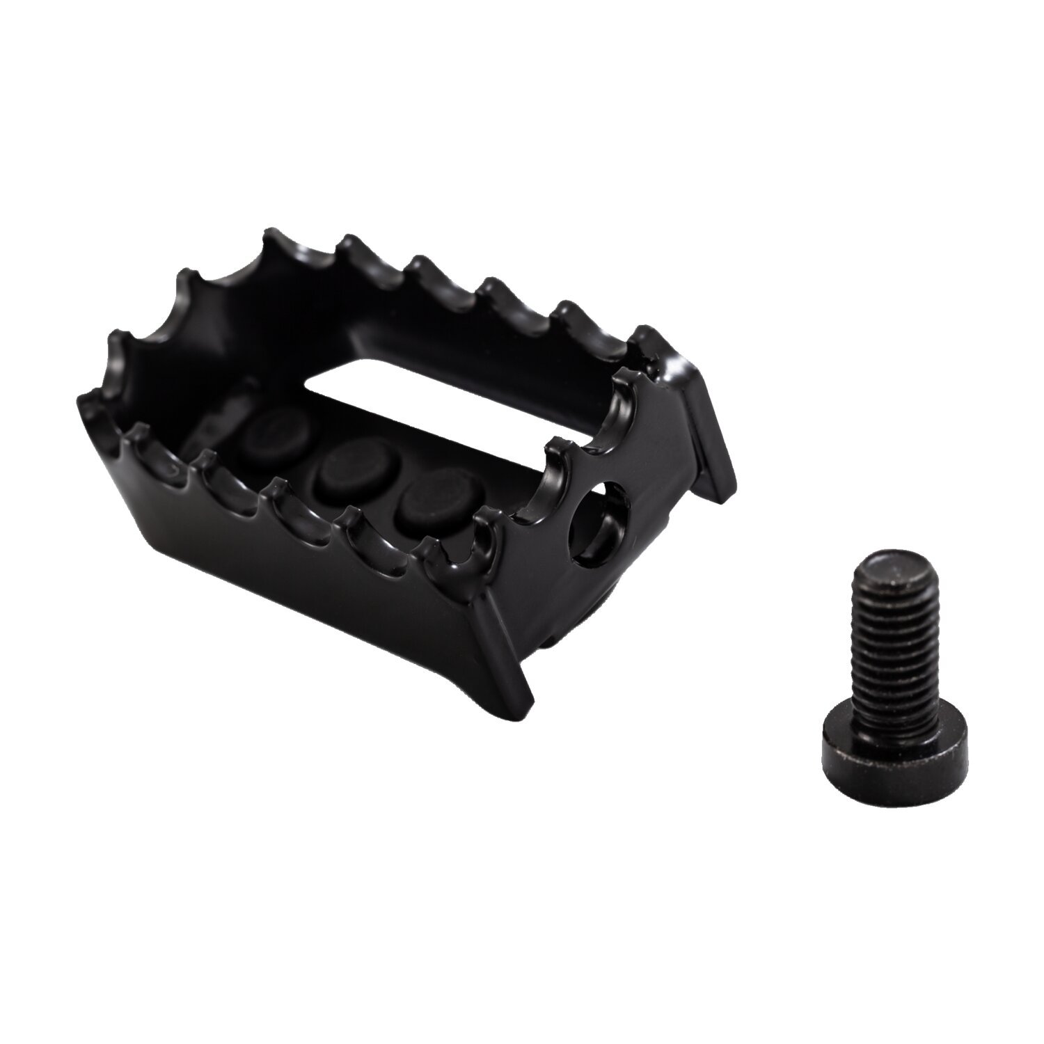 Burly MX style shift/toe peg, Black, Satin