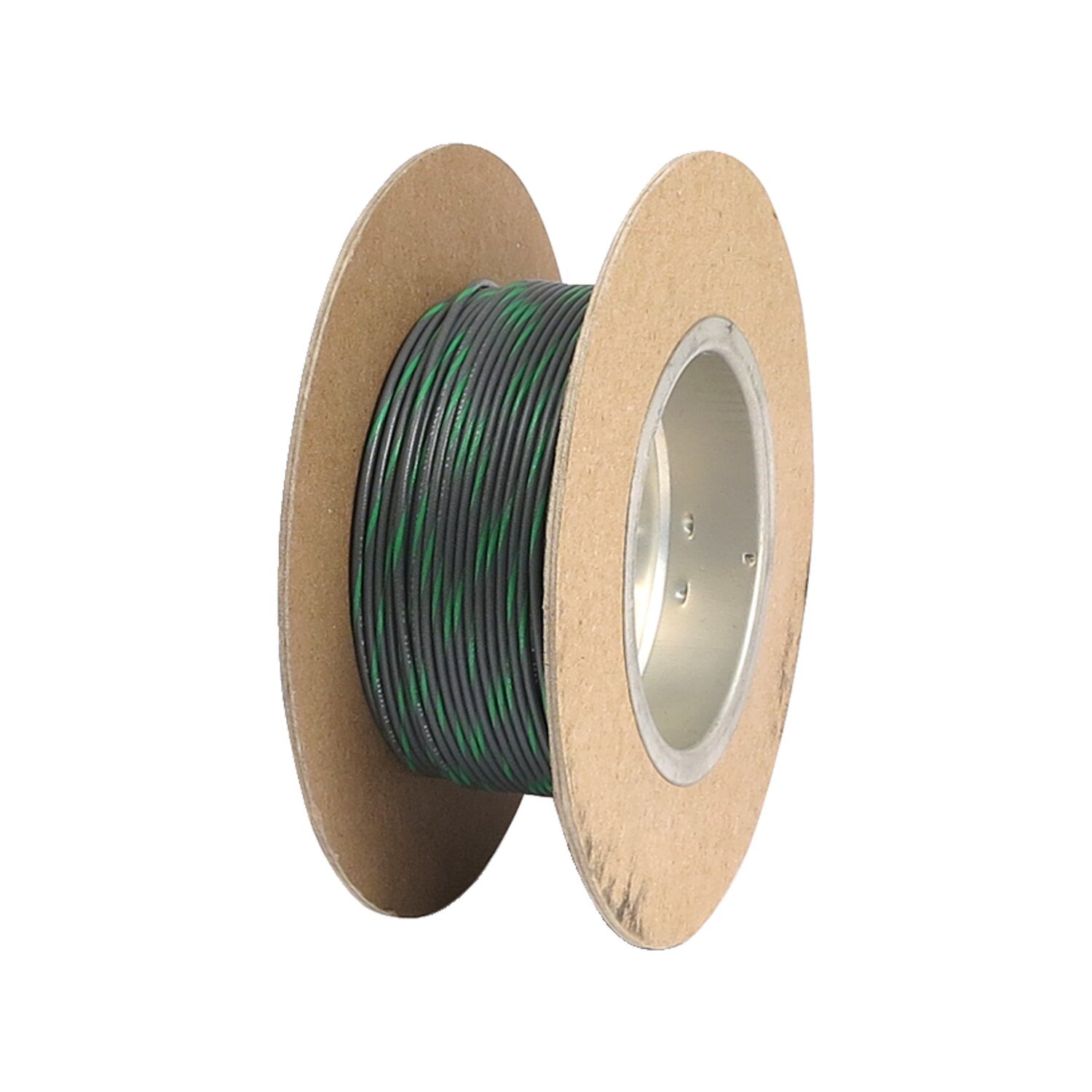 NAMZ, wire on spool. 18 gauge, 100ft, Gray, green, stripe Gray