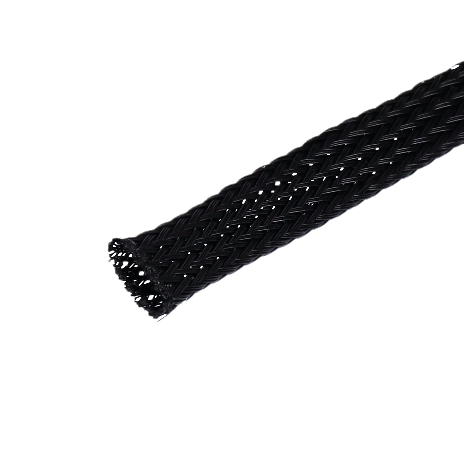 NAMZ, braided flex sleeving. Black, 3/8" (9.53mm) ID