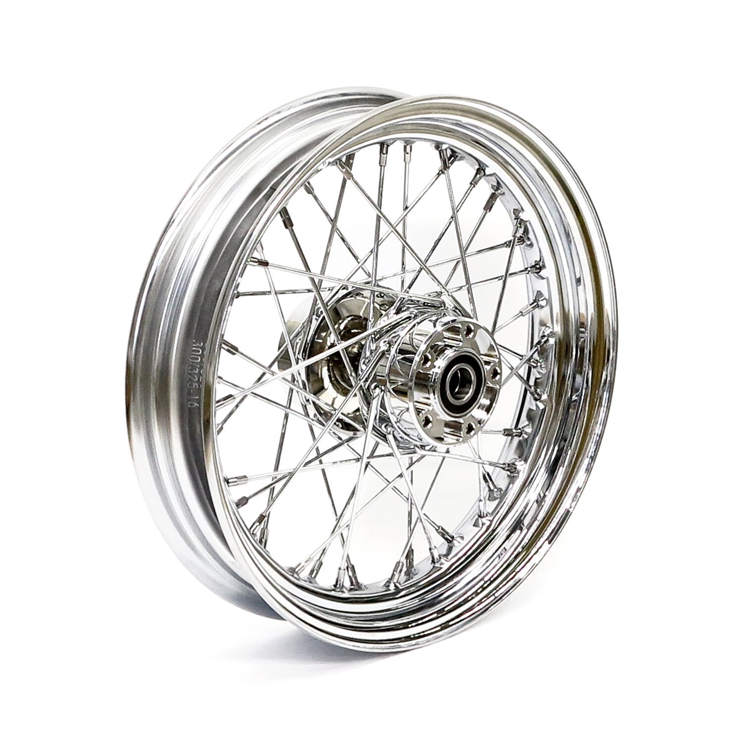 3.00 x 16 front wheel 40 spokes, Chrome