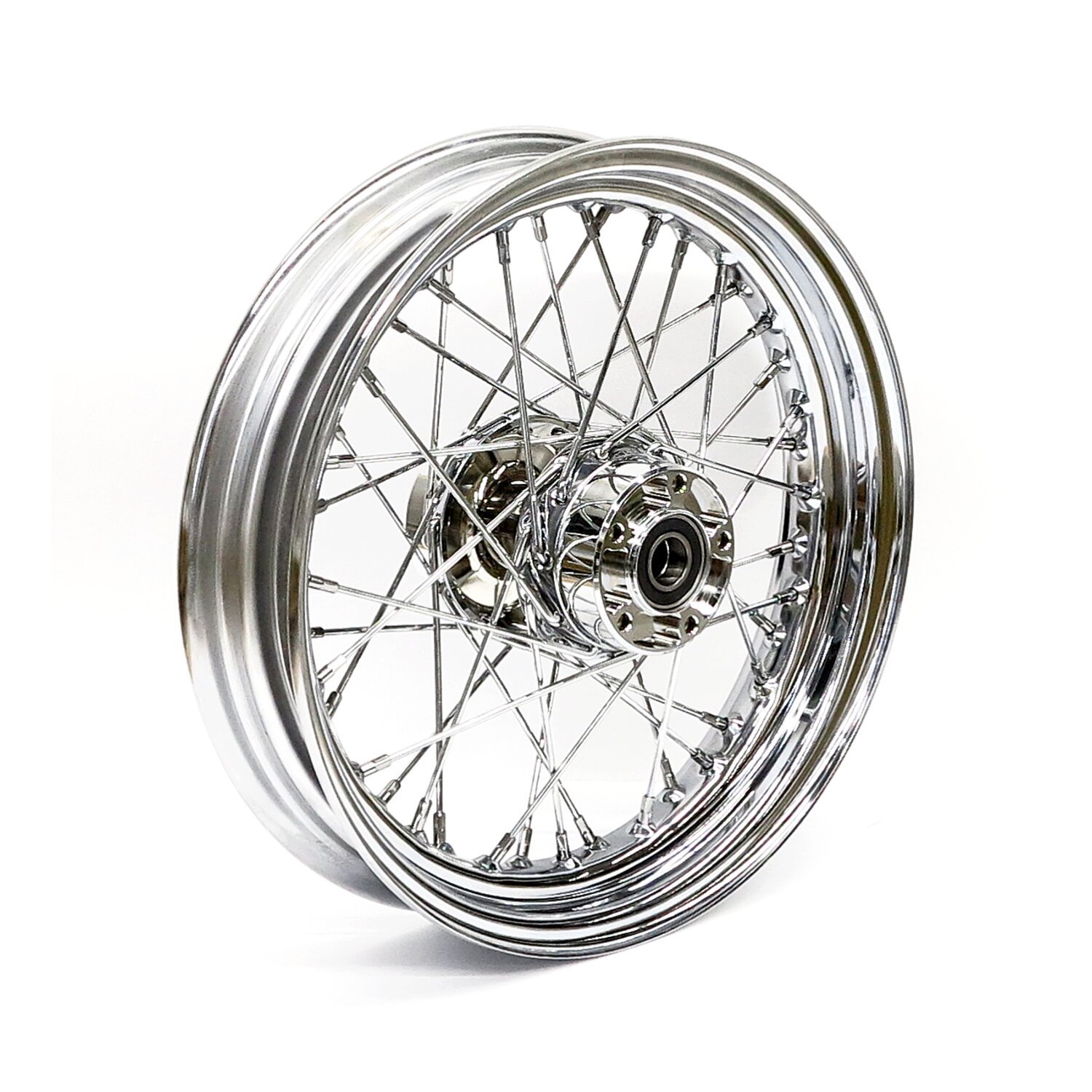 3.00 x 16 front wheel 40 spokes, Chrome