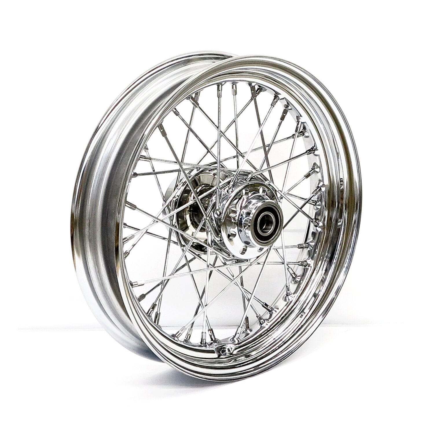 3.00 x 16 front wheel 40 spokes, Chrome