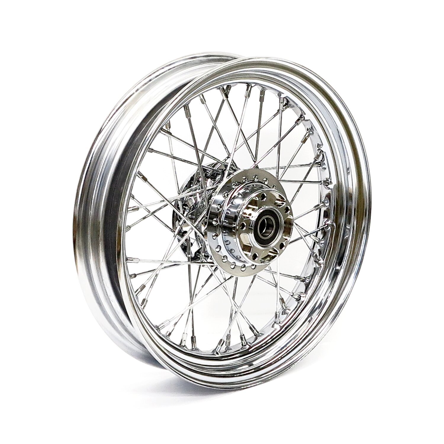 3.00 x 16 front wheel 40 spokes, Chrome