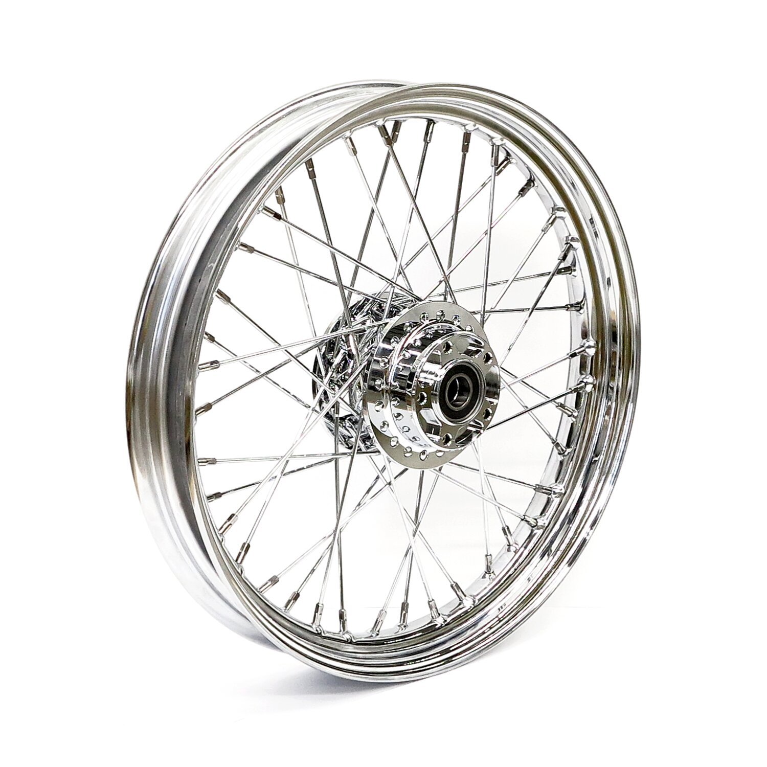 2.50 x 19 front wheel 40 spokes, Chrome