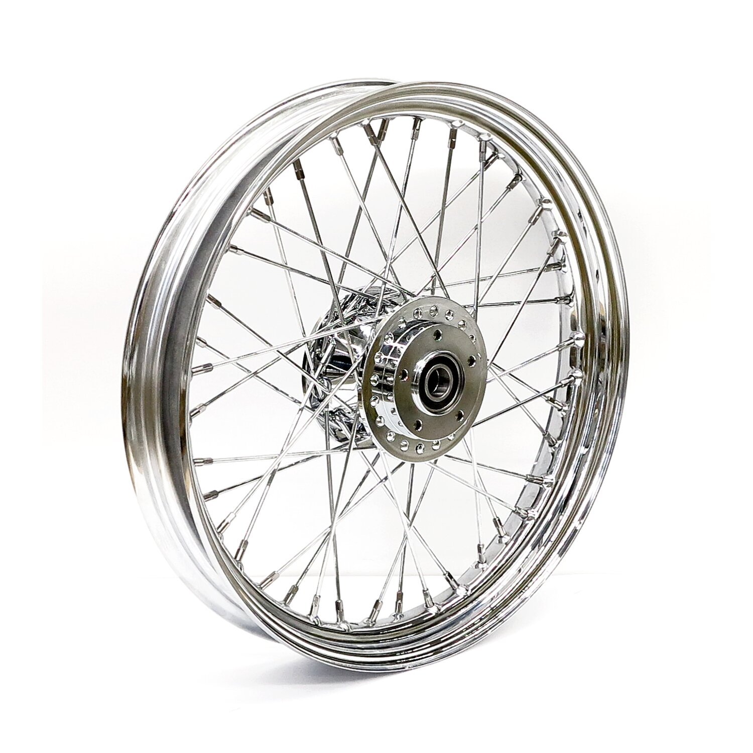 2.50 x 19 front wheel 40 spokes, Chrome