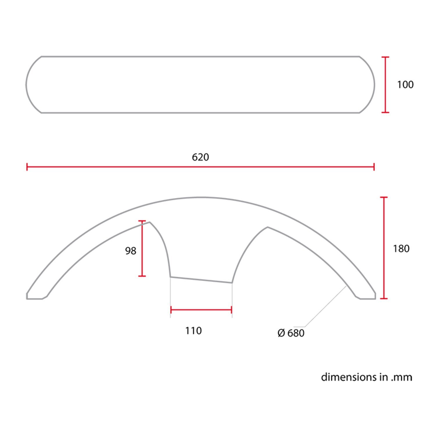 C-Racer universal 17/18" front fender No1, Black
