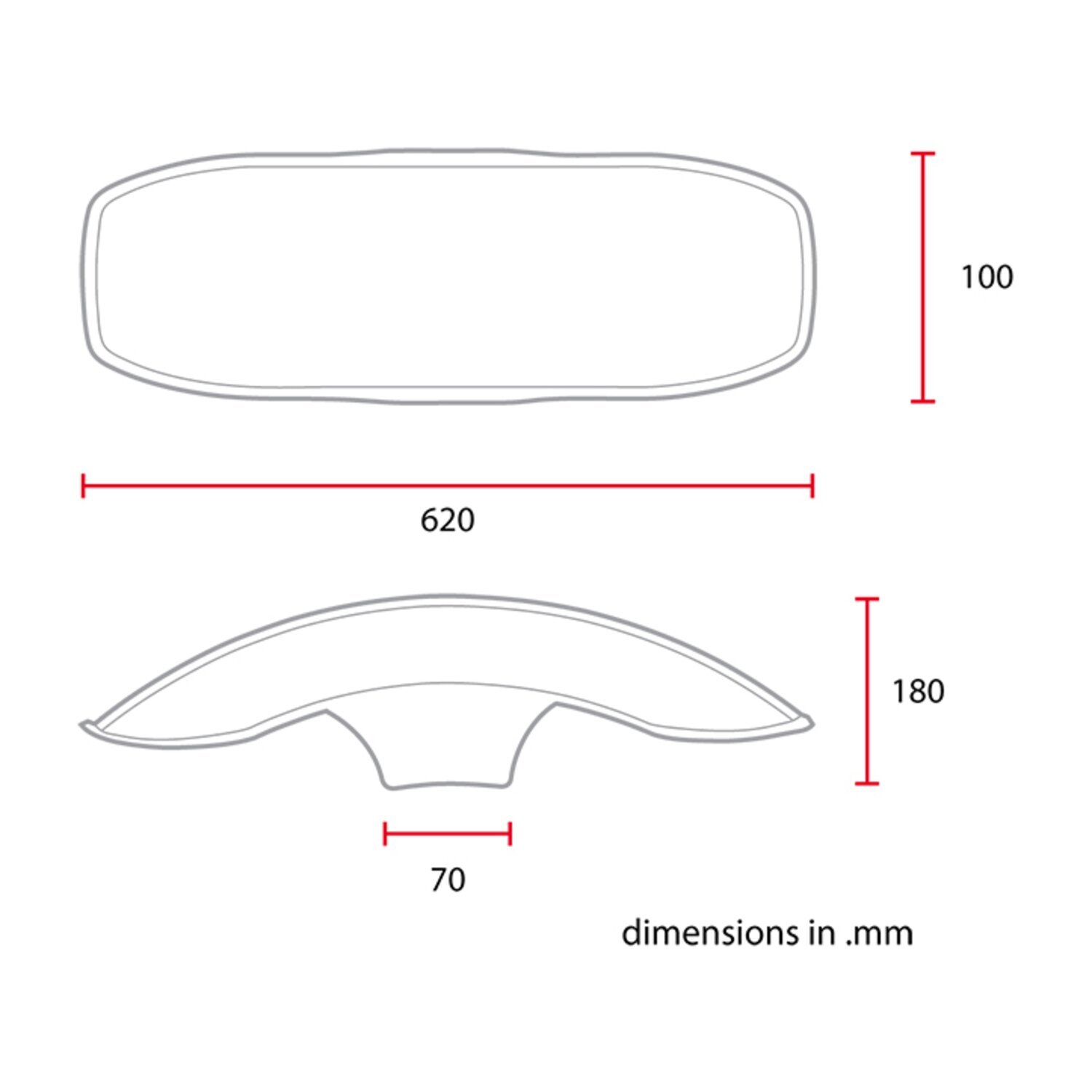 C-Racer universal 17/18" front fender No2 L, Black