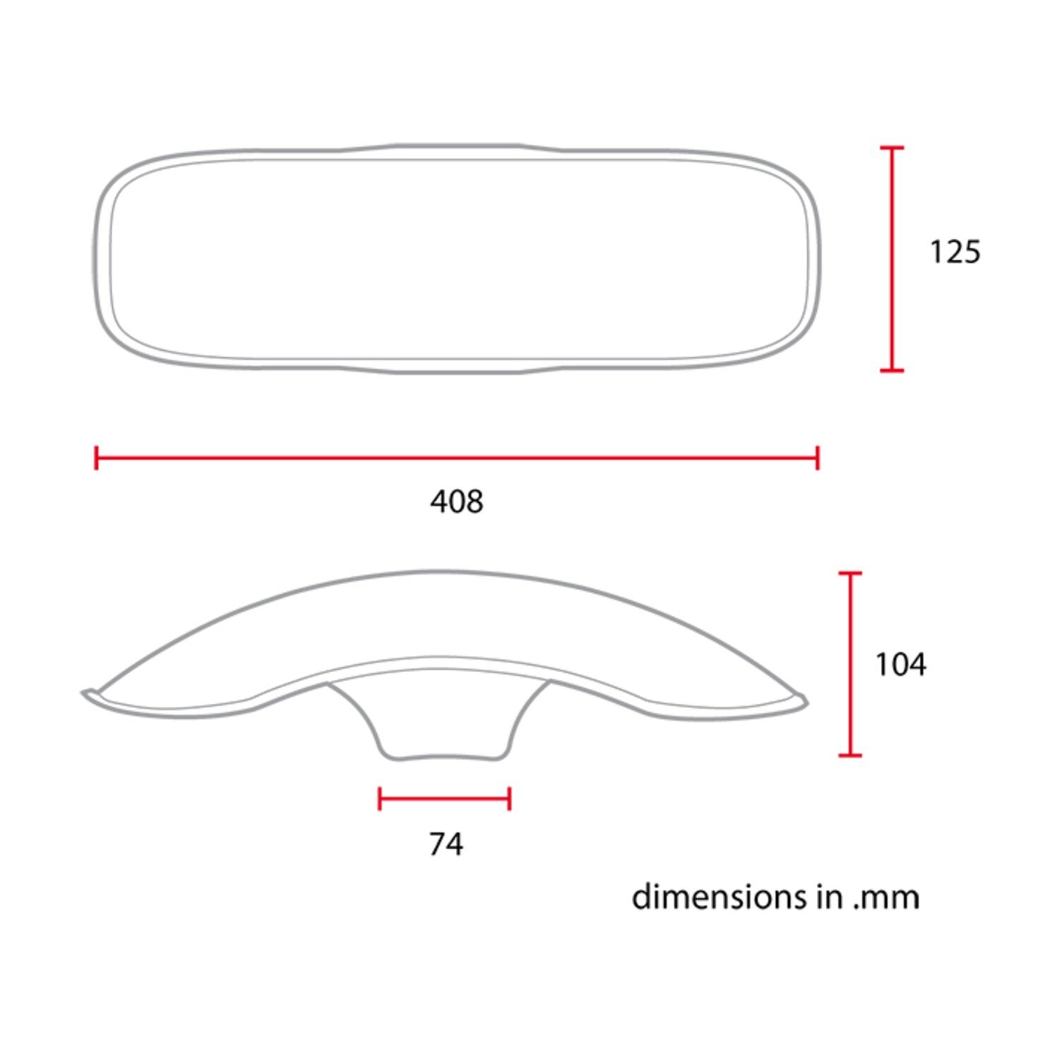 C-Racer universal 17/18" front fender No3 S, Unpainted