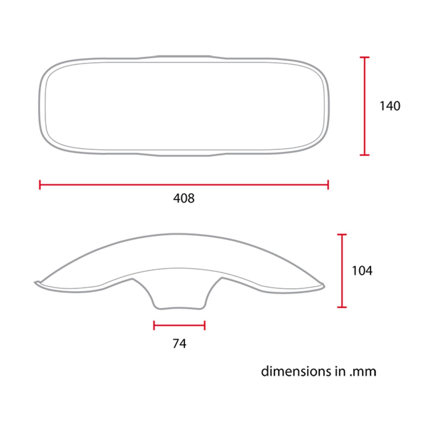 C-Racer universal 17/18" front fender No3 L, Black