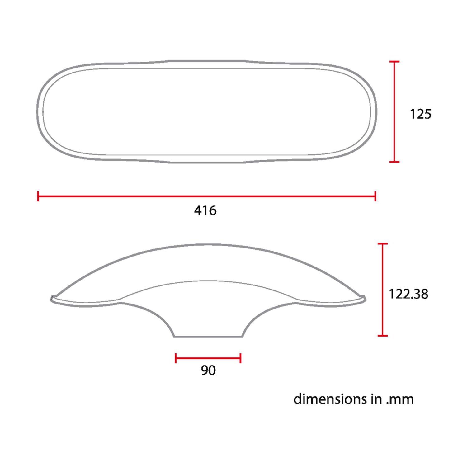 C-Racer universal 17/18" front fender No4 S, Black