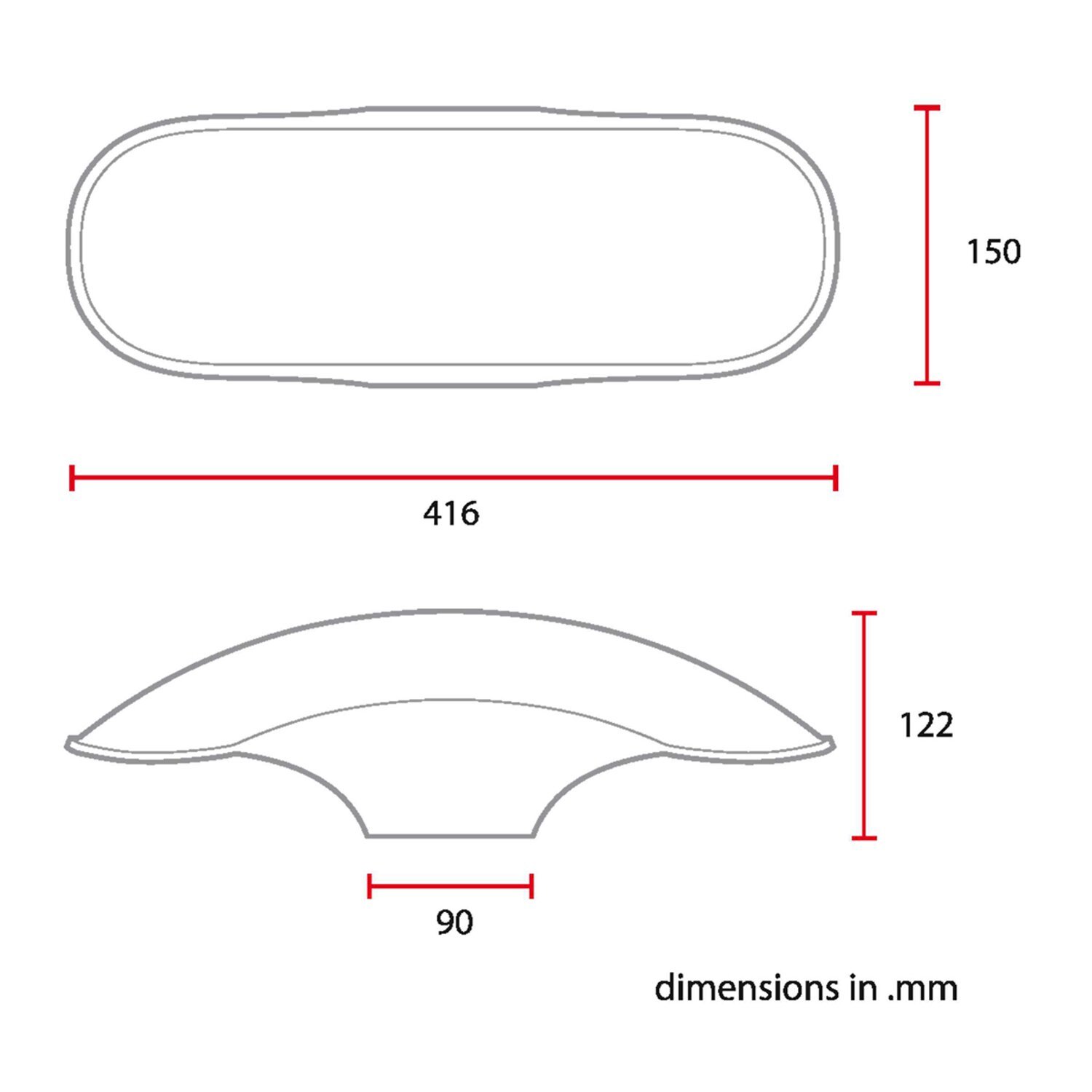 C-Racer universal 17/18" front fender No4 L, Black