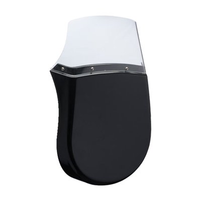 Vintage 30's style racing fairing. Manufactured from black ABS plastic with a plexiglass clear windshield. With closed headlamp section for racing, can be cut open for street use. Easy to trim or drill and can be painted in any desired color scheme. Requires a custom installation. Sold without brackets or hardware.