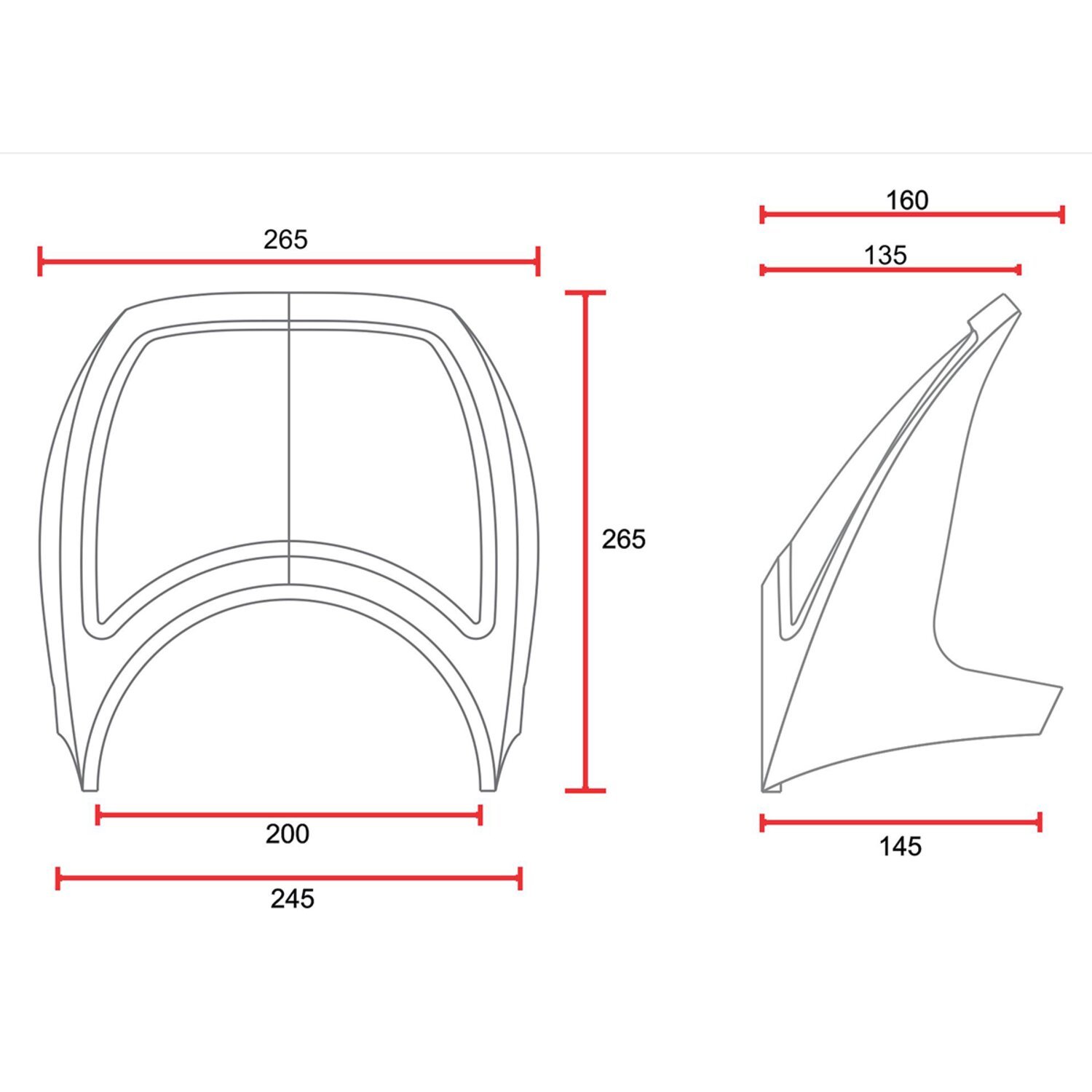 C-Racer universal Cafe Racer front mask No10, Black