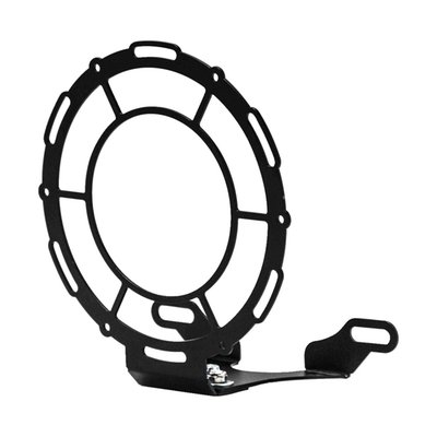 Diopter style. Universal black powder coated steel headlamp grill with dual bottom mount. Made to offer headlamp lens protection, but also offers awesome custom looks. Compatible with 7" (17.8cm)  to 8" (20.3cm) headlamps. Comes with clear, smoke and yellow plexiglass lenses to fit your style. 
Note: Installation modifications may be required.