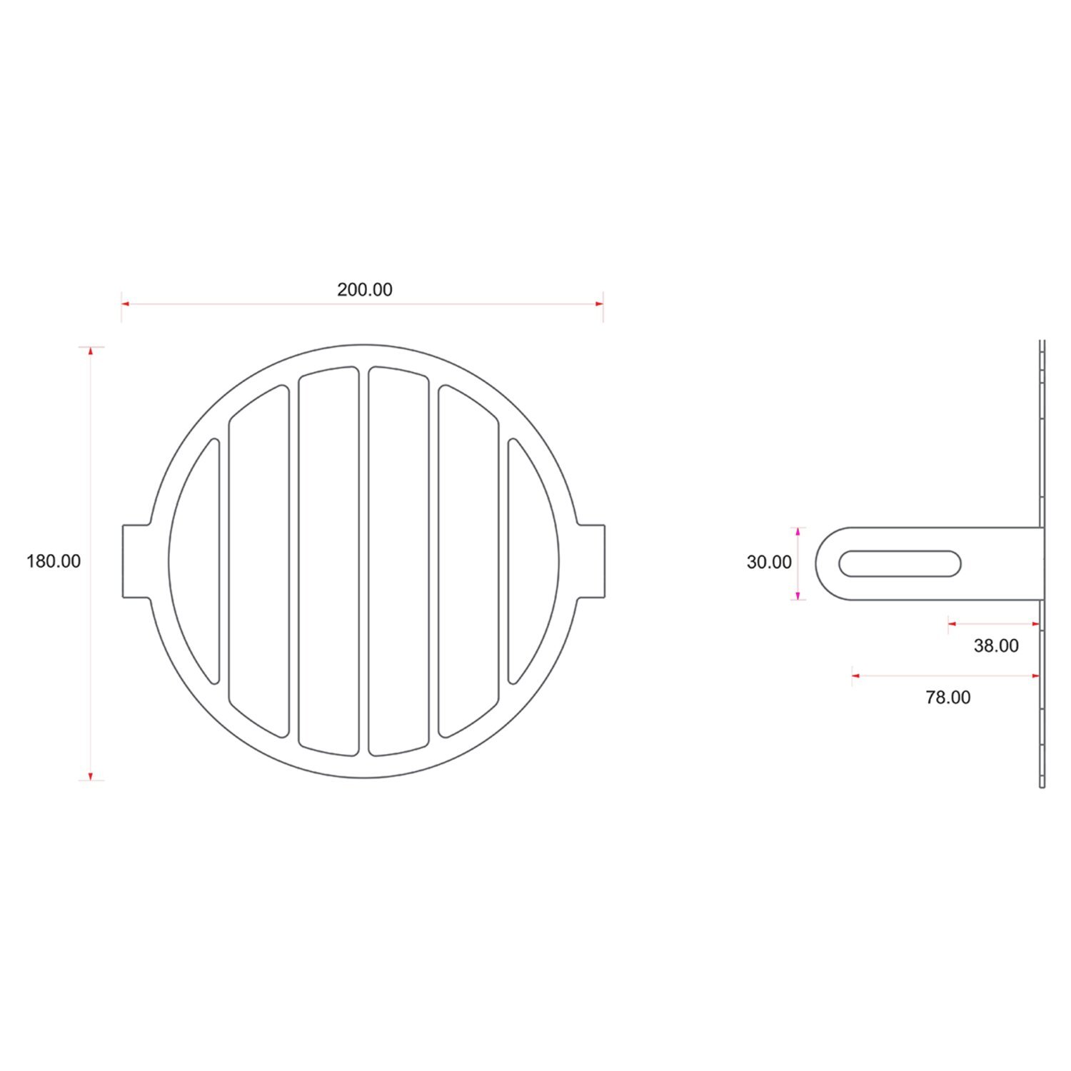 C-Racer universal headlight grill No2 Bars, Black, Matte