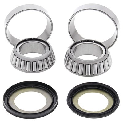 Direct replacement for OEM tapered bearings; upgraded ball style bearings; incl top & bottom bearing assemblies & seals