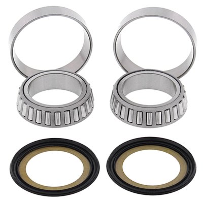 Direct replacement for OEM tapered bearings; upgraded ball style bearings; incl top & bottom bearing assemblies & seals