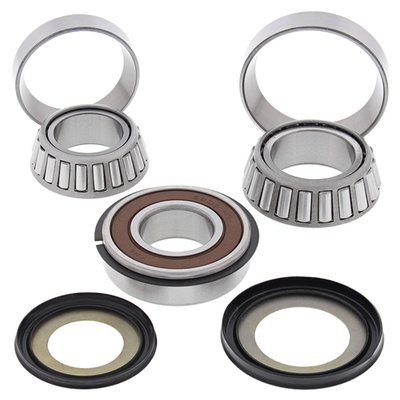 Direct replacement for OEM tapered bearings; upgraded ball style bearings; incl top & bottom bearing assemblies & seals