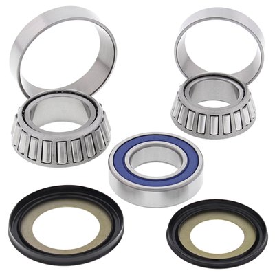 Direct replacement for OEM tapered bearings; upgraded ball style bearings; incl top & bottom bearing assemblies & seals