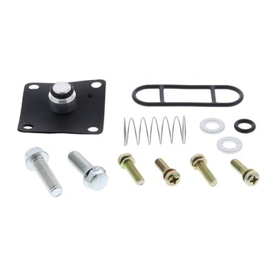 Kit includes all necessary components to rebuild 1 fuel tap: face screws, tank bolts, face gasket, tank gasket, diaphragm, O-rings, wave washer