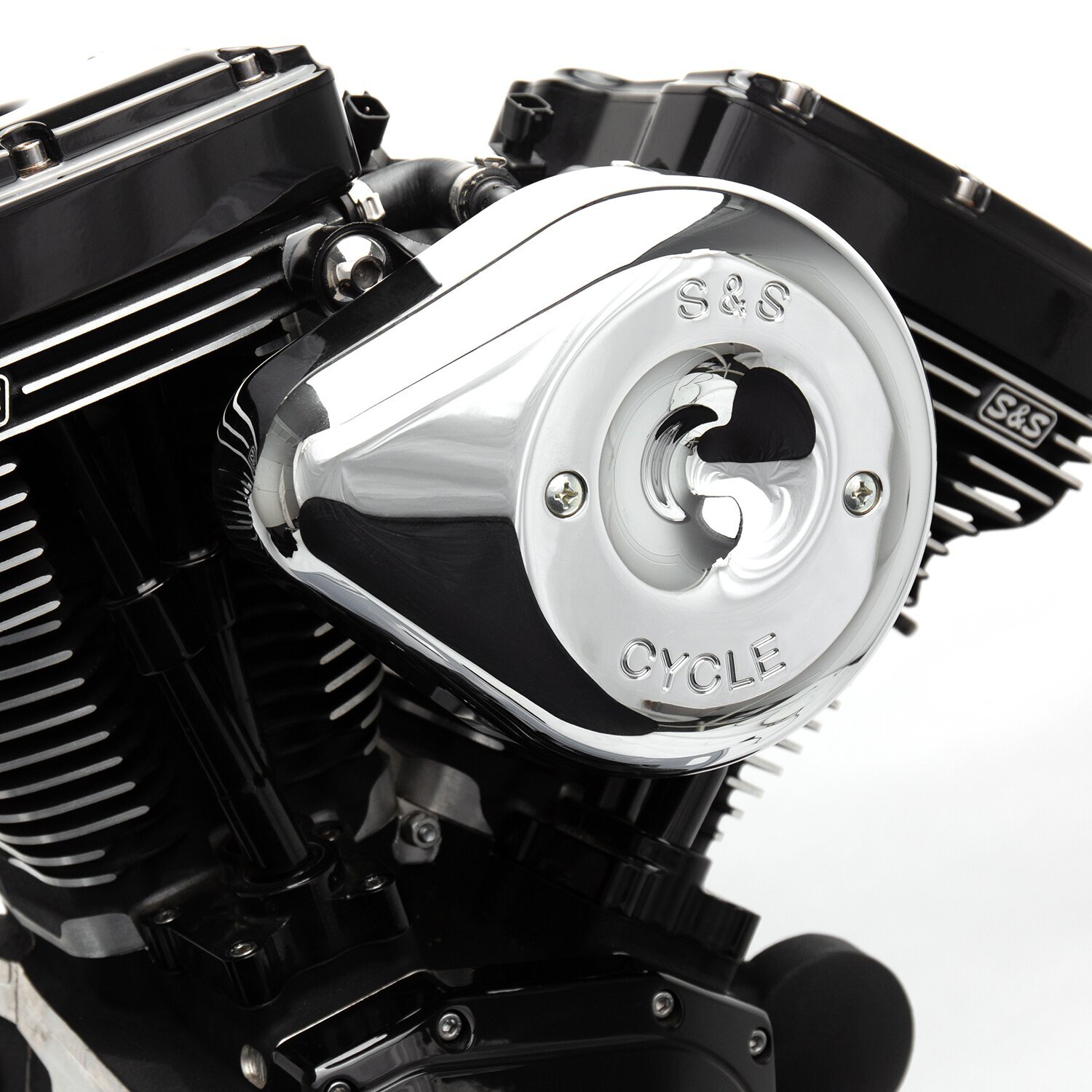 S&S Stealth, teardrop air cleaner kit. Chrome