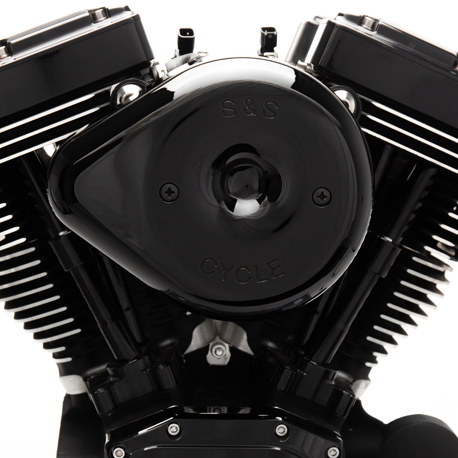 S&S Stealth, black teardrop air cleaner kit, Gloss